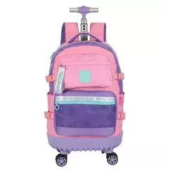 MOCHILA DE RODINHA PINK/ROXO - comprar online