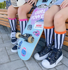 MEIA 3/4 LISTRADA LARANJA VOGA na internet