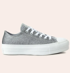 TÊNIS ALL STAR LIFT CB PRATA/BRANCO/BRANCO T
