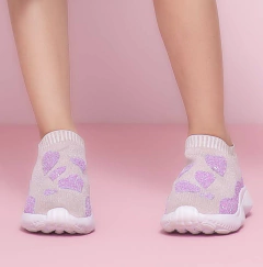 SOCK SNEAKER ROSA CORAÇÕES GLITTER na internet