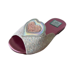 FLAT HEARTS PINK GLITTER - comprar online