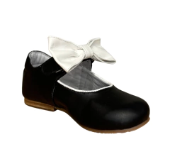 SAPATO PRETO DOUBLE BOW