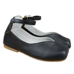 SAPATO CORAÇÃO GLITTER PRETO