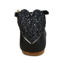 SAPATO CORAÇÃO GLITTER PRETO - VOGA | SAPATOS INFANTIS