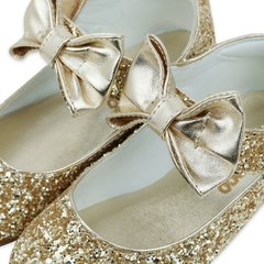 SAPATO MAGIC BOW DOURADO GLITTER - comprar online