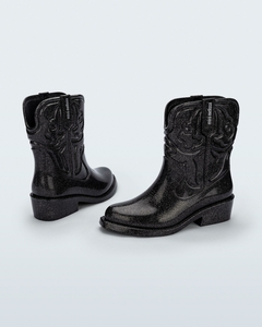 BOTA TEXAS PRETO GLITTER - VOGA | SAPATOS INFANTIS
