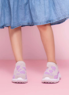 Imagem do SOCK SNEAKER ROSA CORAÇÕES GLITTER