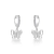 Prata 925 Atacado Brinco Argola Cravejada com Borboleta - Silver Crown