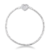Pulseira Life Coração Cravejado Maleável de Prata no Atacado.