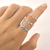 Anel Raminho Cravejado Colorido Atacado Prata 925 - Silver Crown