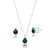 Conjunto Ponto de Luz Gota Verde de Prata - comprar online