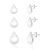 Trio de Brinco Gota Liso de Prata - comprar online