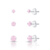 Trio de Brinco Ponto de Luz Quadrado Rosa para momentos únicos - SC