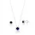 Conjunto Circulo Cravejado Azul de Prata - comprar online