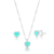 Conjunto Ponto de Luz Coração Turmalina Prata 925 - Silver Crown