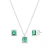 Conjunto de Prata Quadrado 6mm Turmalina