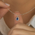 Gargantilha Ponto de Luz Gota Azul Escuro de Prata - SILVER CROWN - O Maior Atacado Prata 925 do Brasil.