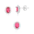 Conjunto Ponto de Luz Oval Pink Cravejado de Prata - comprar online
