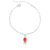 Pulseira 1 Pingente Oval Vermelho Prata 925 Revenda - Silver Crown