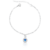 Pulseira Círculo Cravejado Ponto de luz Azul de Prata