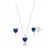 Conjunto Ponto de Luz Coração Azul Escuro de Prata - comprar online