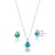 Conjunto Ponto de Luz Gota Zircon Azul de Prata