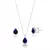 Conjunto Ponto de Luz Gota Azul Escuro de Prata - comprar online