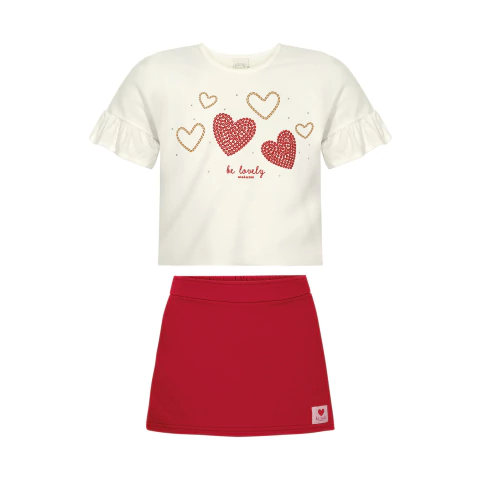 Conjunto Menina Manga Curta Short-Saia Alakazoo Ref. 19359