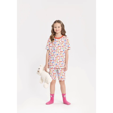 Pijama Infantil Manga Curta Malha Modelli Alakazoo Ref 19552 - comprar online