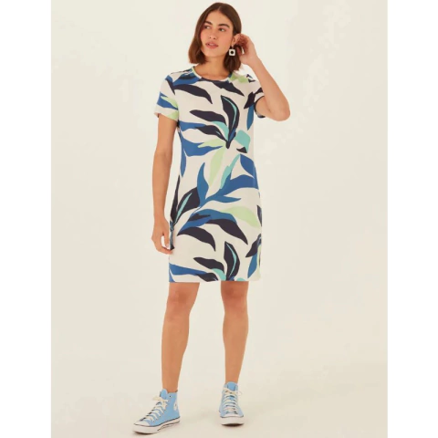 Vestido Estampado Meia Malha Manga Curta Malwee Ref. 70891