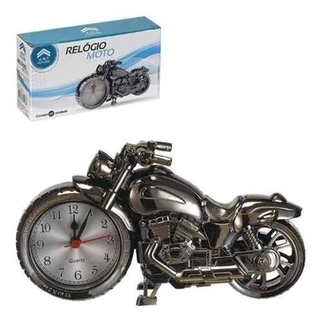 Rel¢gio Despertador Enfeite Moto Pl stico Art House 22cm