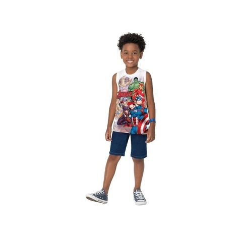 Camiseta Regata Infantil Vingadores 4 ao 8 Malwee Ref. 83162