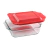 TUPPER PYREX DE VIDRIO CON TAPA ROJA HERMETICA 1.9L 20.5CMX20.5CMX5.3CM MOD 1107105 - comprar online