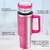 Imagen de VASO TERMICO ACERO INOXIDABLE SUBLIMABLE (TUMBLER) 40OZ (1.20L) GLITTER PINK