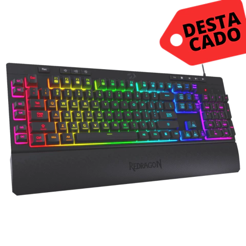 TECLADO USB GAMER REDRAGON SHIVA BLACK K512 RGB