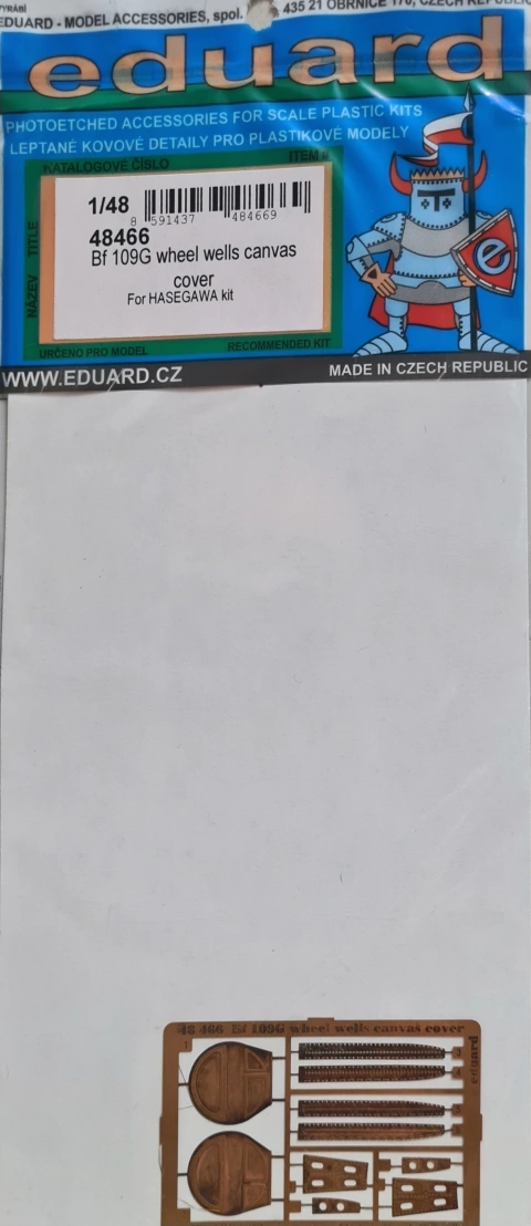 Eduard 1/48 48466 Bf-109G Wheel Wells Canvas Cover