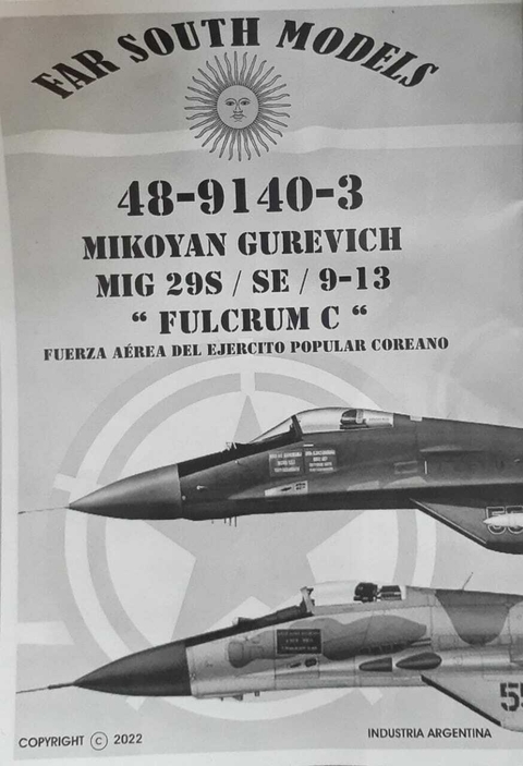 Far South Models 1/48 48-9140-3 Mikoyan Gurevich Mig 29S / Se / 9-13 Fulcrum C