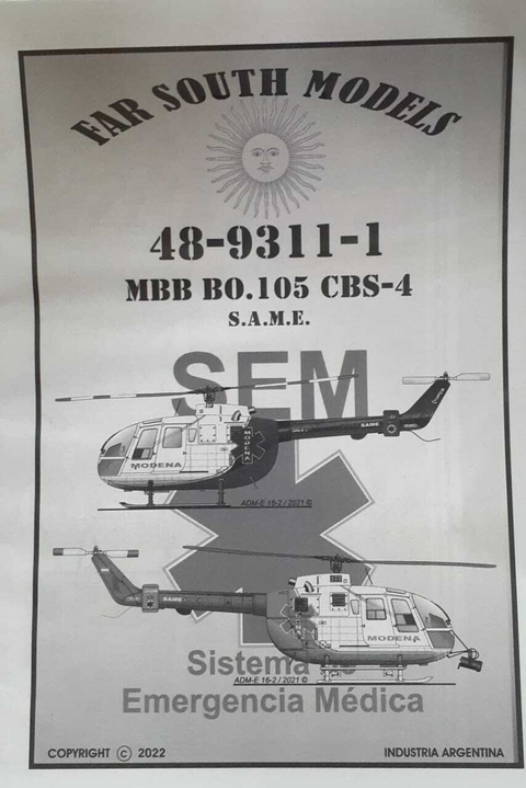 Far South Models 1/48 48-9311-1 MBB Bo.105 Cbs-4 S.a.m.e.