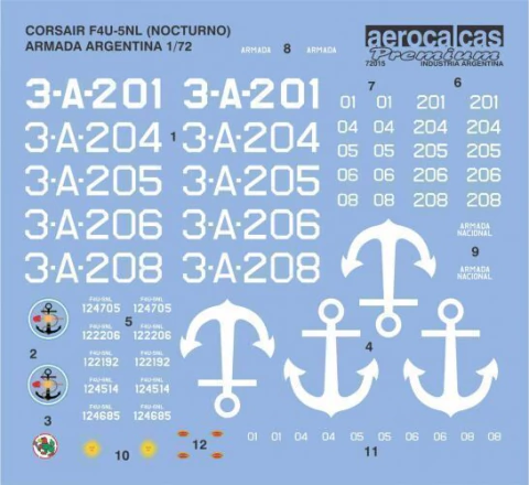 Aerocalcas 1/72 AEROPRE-28 CORSAIR F4U-5NL NOCTURNO ARMADA ARGENTINA (72015) - comprar online