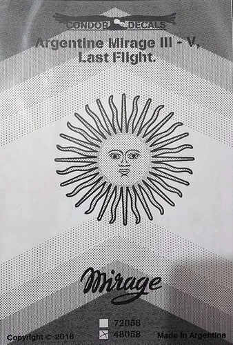 Condor Decals 48058 1/48 Argentine Mirage Iii V Last Flight