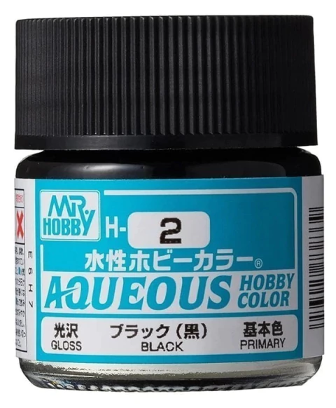 Mr Hobby New Aqueous Hobby Color H2 Gloss Black