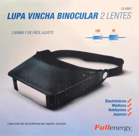 Full Energy LS-0001 VINCHA CON LUPA CON DOS LENTES REBATIBLES 1.5X + 3X - comprar online