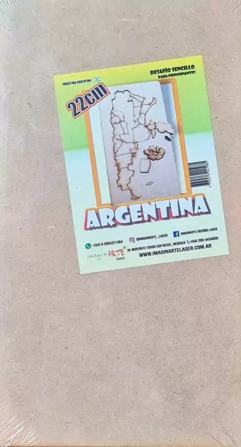 Imaginarte Mapa Argentina 22 cm Maqueta Corte Laser P/montar