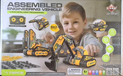 RC HTC-0SG02 Assembled Engineering Vehicle 4 in 1 (Yellow) RC / Programable Ensamblable) - comprar online