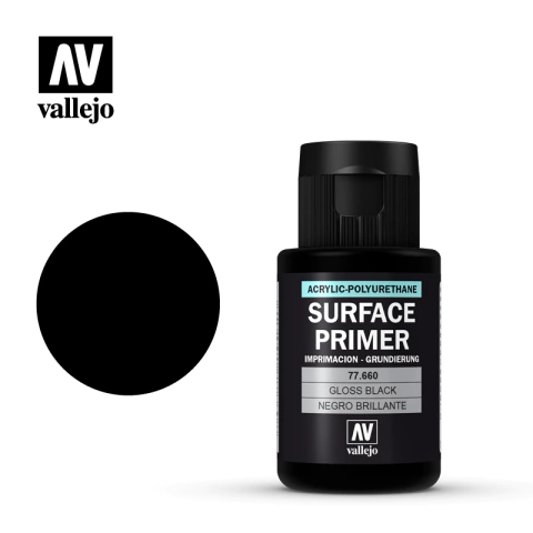 Vallejo 77660 Surface Primer Imprimación Negro Brillante 32ml.
