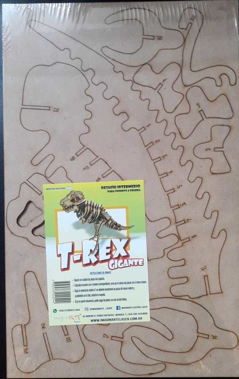 Imaginarte T-Rex Gigante Maqueta Corte Avanzado Laser Armar