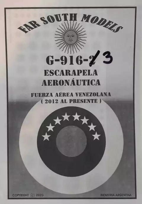 Far South Models G-916-3 Escarapelas Aeronautica Fuerza Aerea Venezolana 2012 al presente (Ex G-916-2)