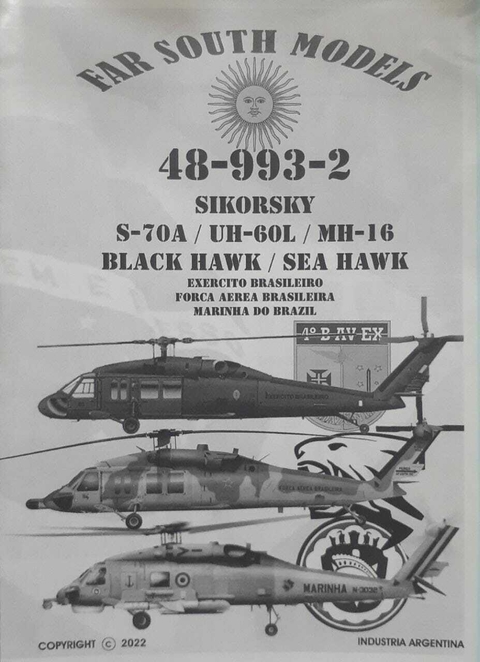 Far South Models 1/48 48-993-2 Sikorsky S-70A / Uh-60L / Mh-16 Black Hawk / Sea Hawk