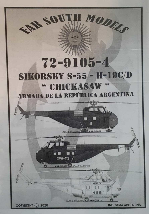 Far South Models 1/72 72-9105-4 Sikorsky S-55 - H-19C/D "Chickasaw" Armada Arg