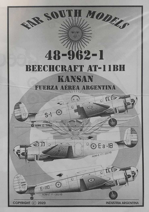 Far South Models 1/48 48-962-1 Beechcraft At-11Bh Kansan F.A.A.